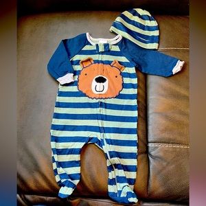 Stripped baby footie pajamas
